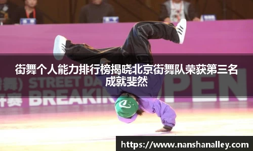 街舞个人能力排行榜揭晓北京街舞队荣获第三名成就斐然